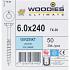 WOODIES Spaanplaatschroef verzinkt 6.0x240 50 st.