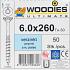 WOODIES Spaanplaatschroef Verzinkt Torx 6.0x260 50 st.