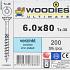 WOODIES Spaanplaatschroef Verzinkt Torx 6.0x80 200 st.