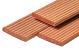 Hardhouten Bangkirai vlonderplank kunstmatig gedroogd, 1 zijde 8-groeven, 1 zijde glad 2,1 x 14,5 x 275 cm