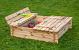 Zandbak L120 x B120 x H30 cm met bankdeksel