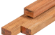 Bangkirai hardhout regel 4,4 x 6,8 x 395 cm kunstmatig gedroogd, geschaafd, gelamineerd, gevingerlast, 4 ronde hoeken
