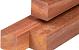 Angelim vermelho hardhout paal 6,5 x 6,5 x 400 cm geschaafd, ongepunt, 4 ronde hoeken