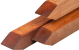 Azobé hardhout paal 6,5 x 6,5 x 250 cm geschaafd, gepunt, 4 ronde hoeken