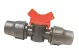 Palaplast koppeling met afsluiter, 2x klem, 16 x 16 mm