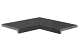 Zwembadrand Vietnam Black binnenhoek 60/30x60/30x5/2,5 cm, riven, voorzijde gezoet